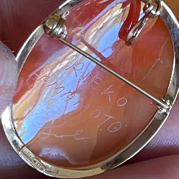 Authentic cameo brooch or  pendant 14 k gold - Picture 5 of 13